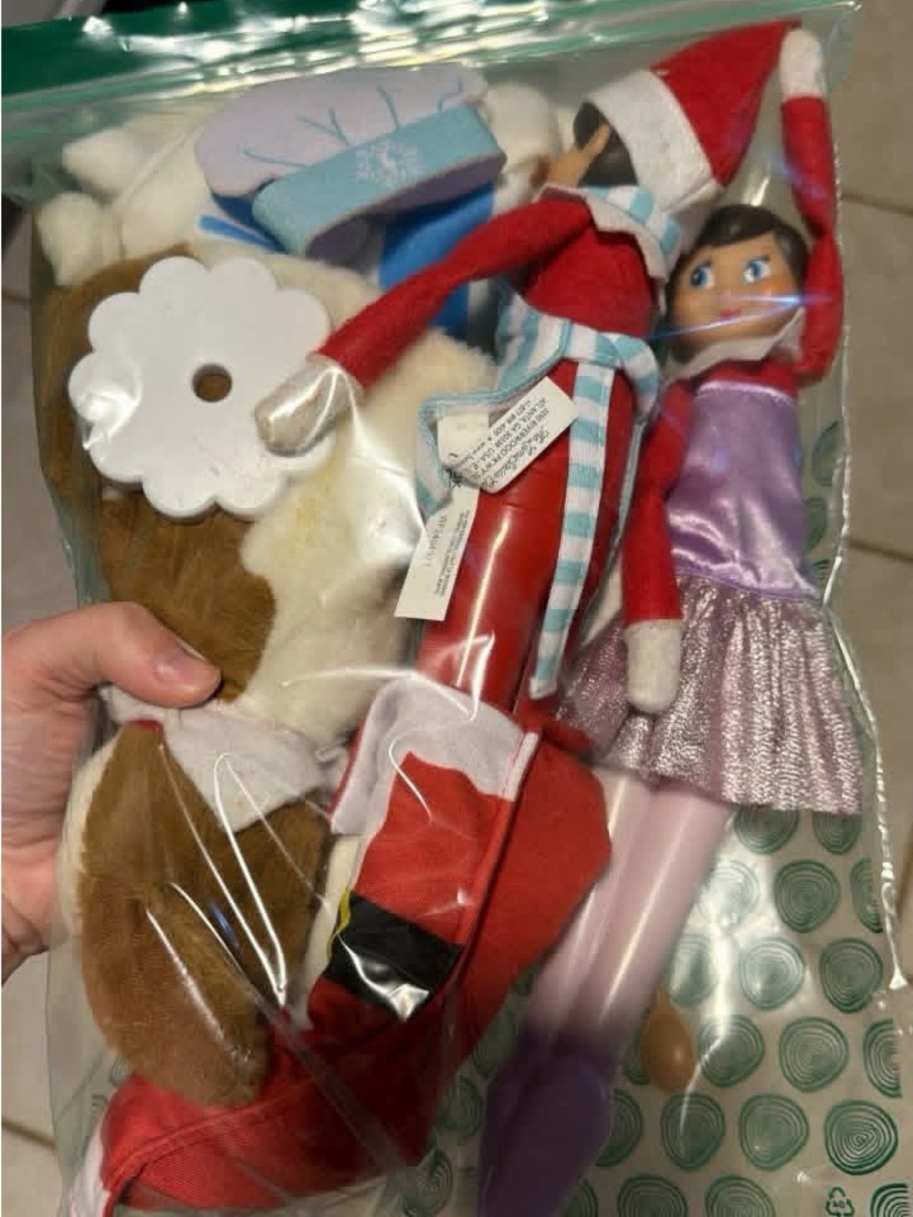 Holiday Elf and Doll Toy Set - Red, White, Purple
